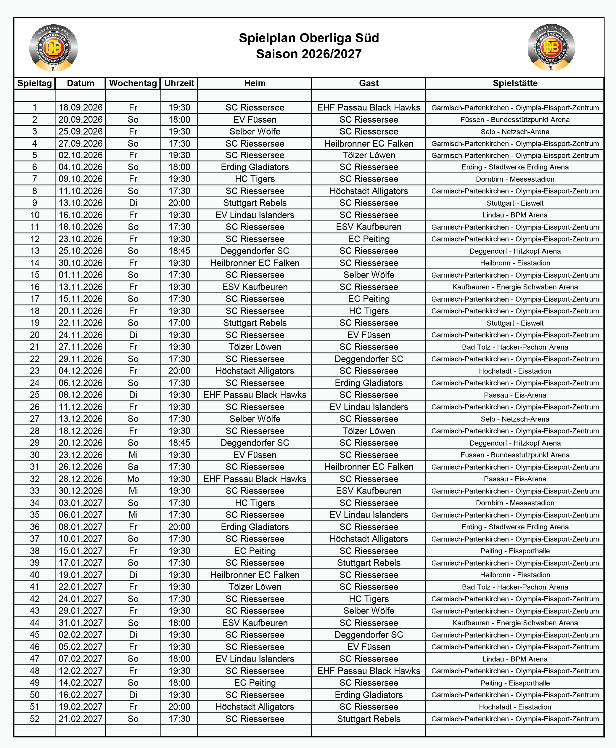 OLS Spielplan 2627